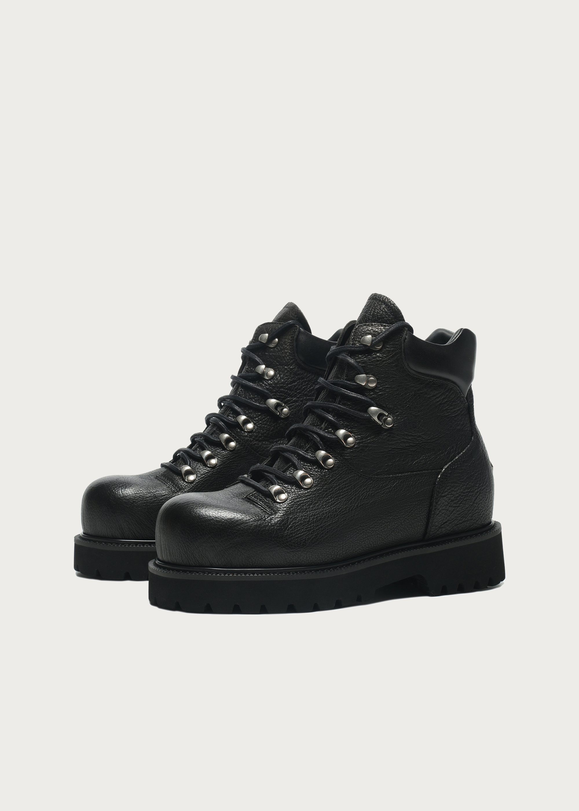 Work-Style Leather Boots Black