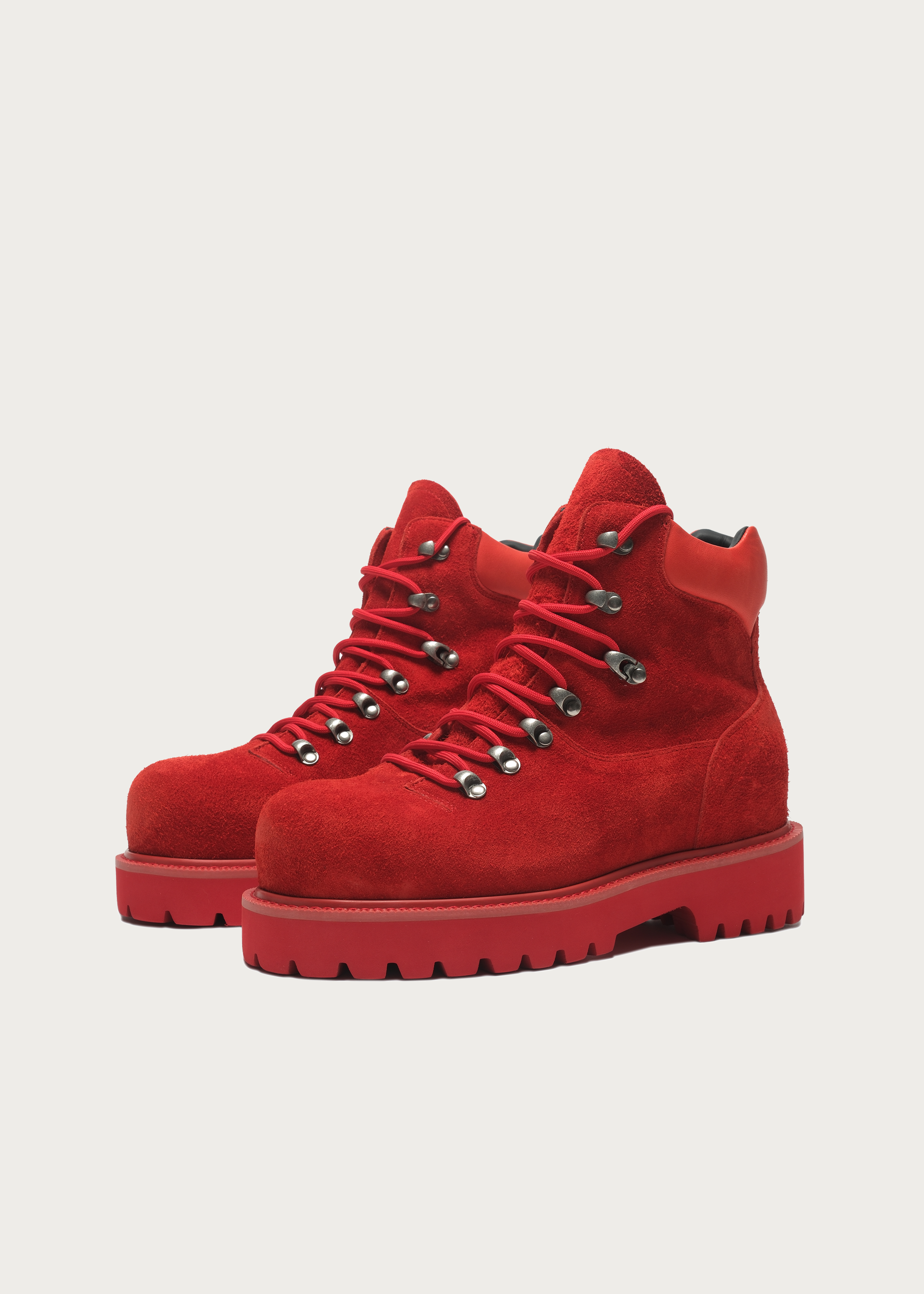 Work-Style Suede Boots Red