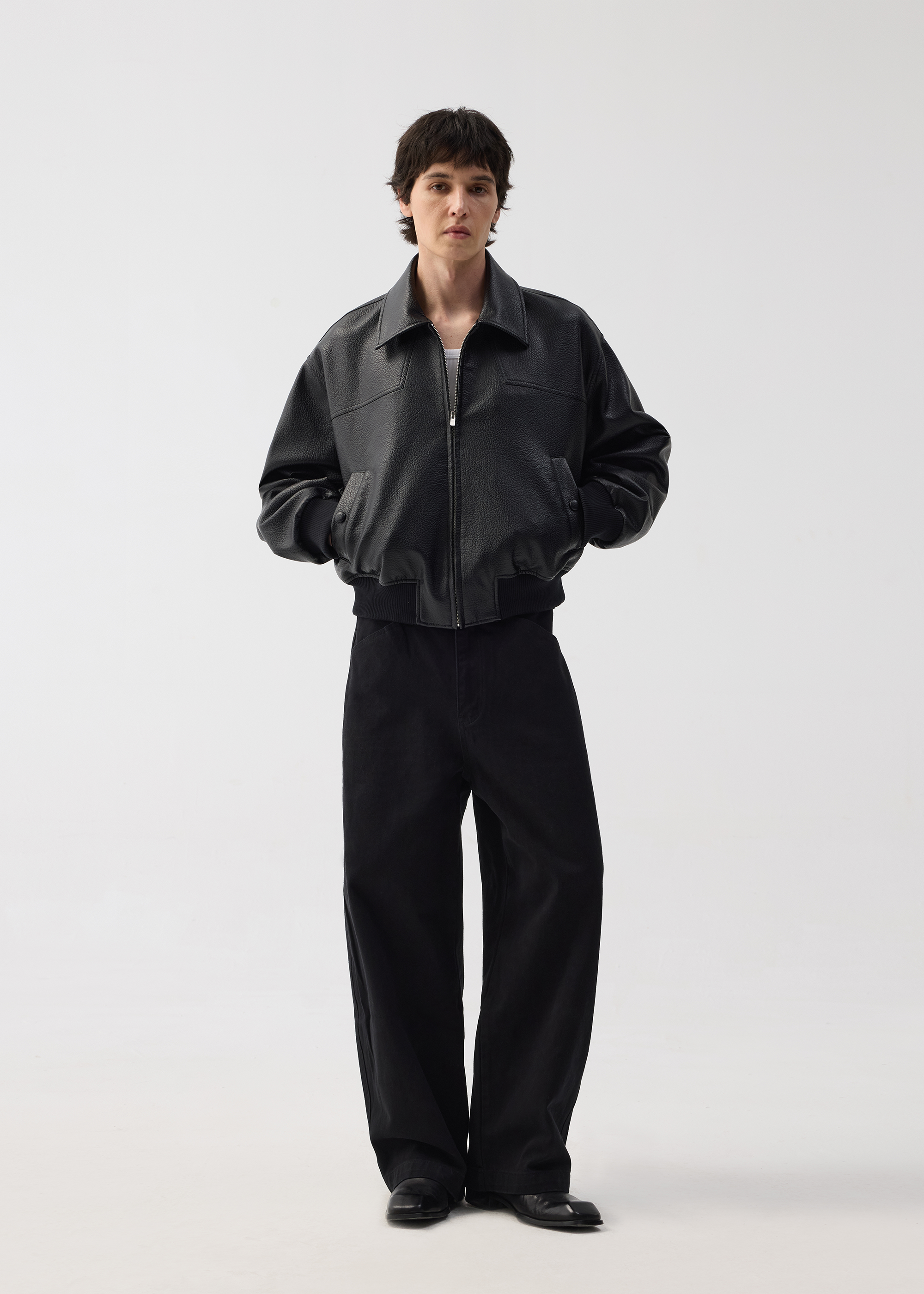 Loose-Fit Adjustable-Waistband Jeans Black