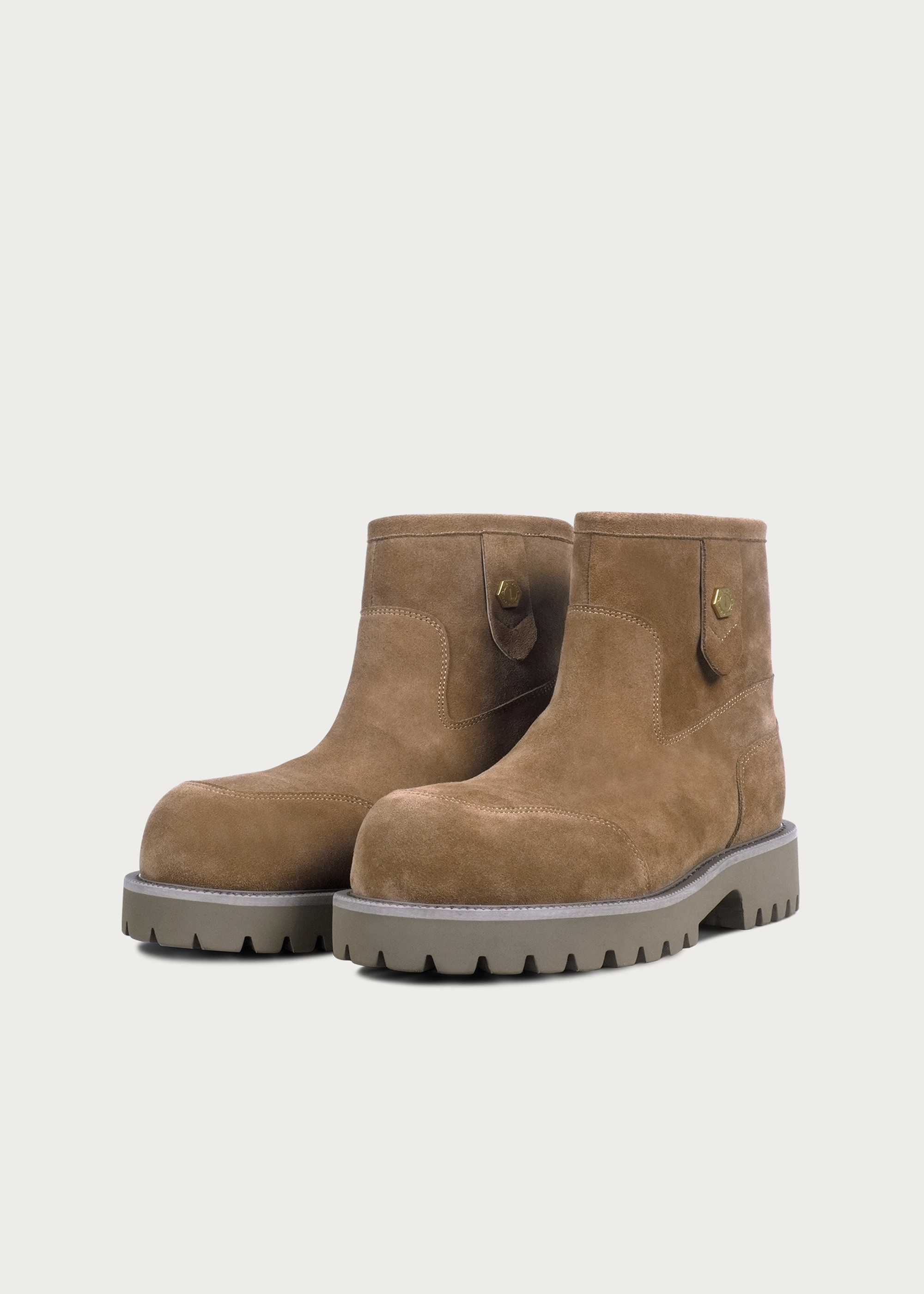 Fleece Mid-Top Snow Boots Light Coffee Brown