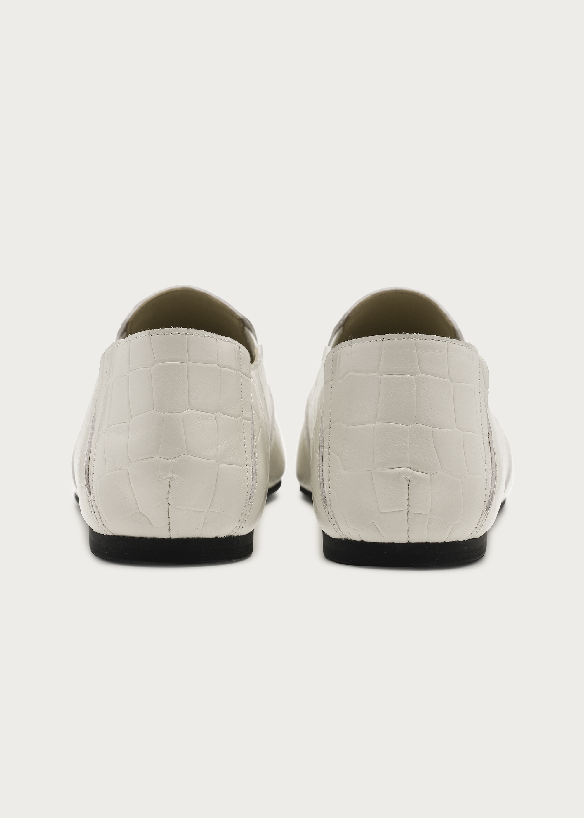Slip-on Embossed leather loafers White