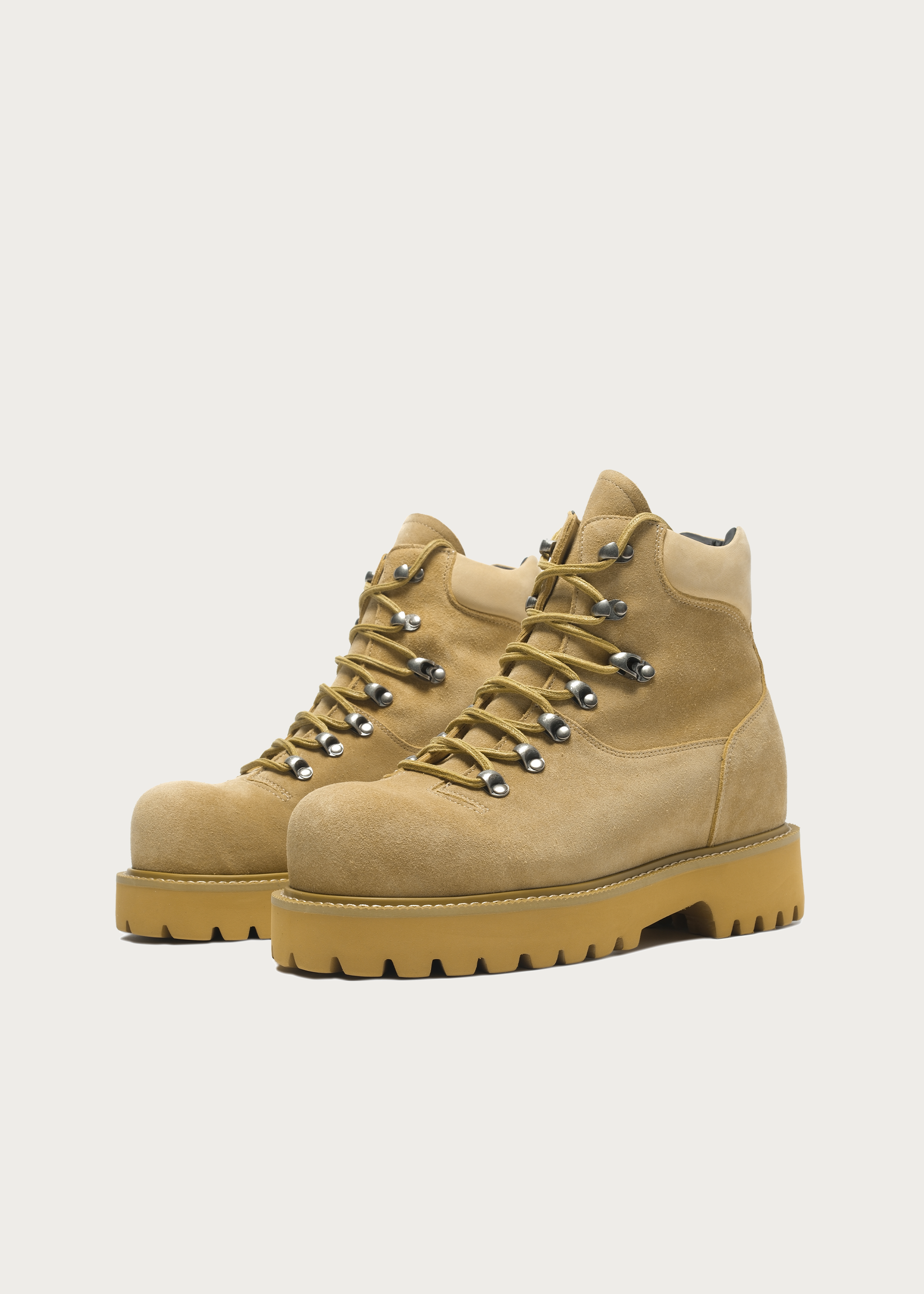 Work-Style Suede Boots Khaki