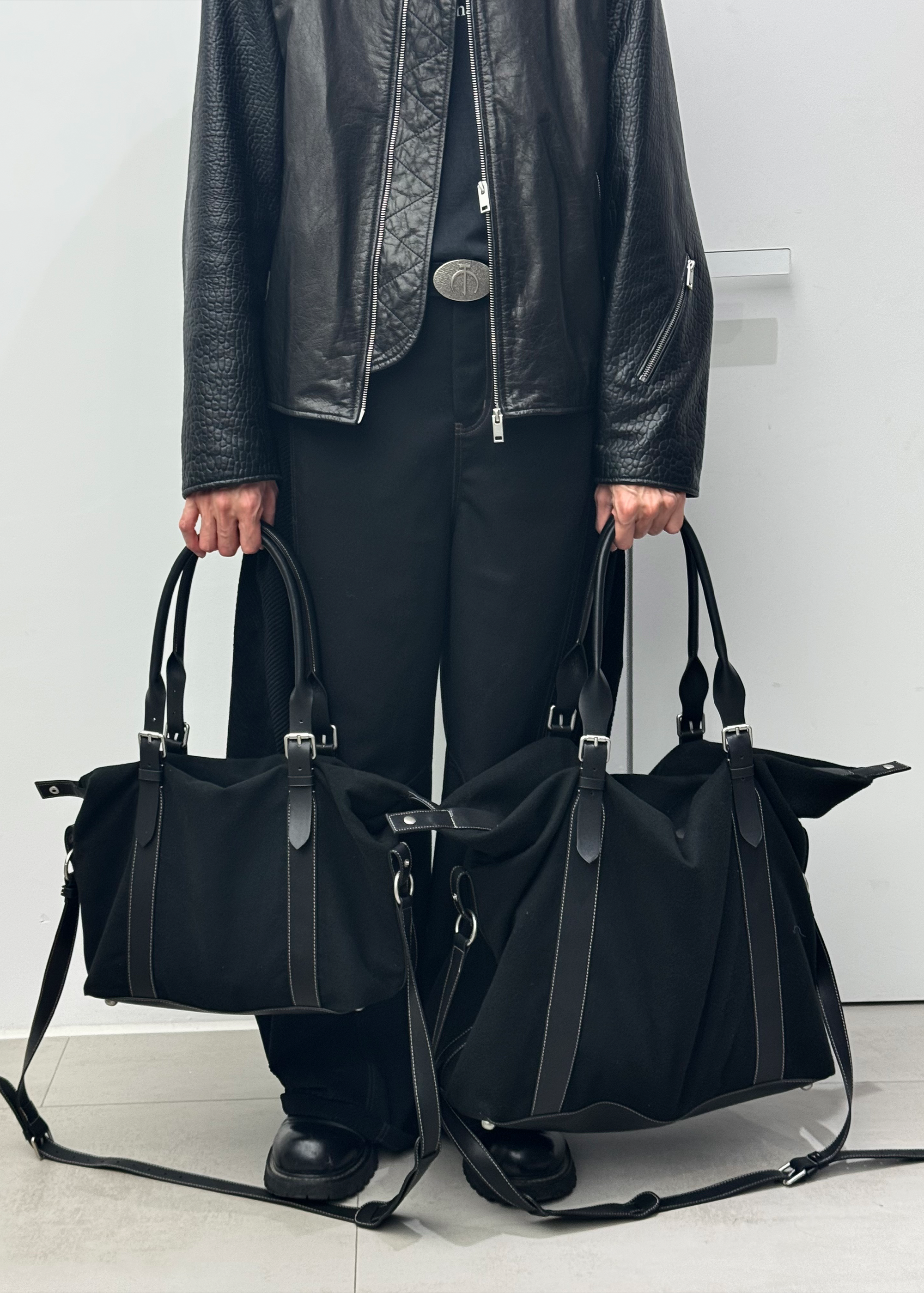 Suede and Leather Patchwork Shoulder Crossbody Bag