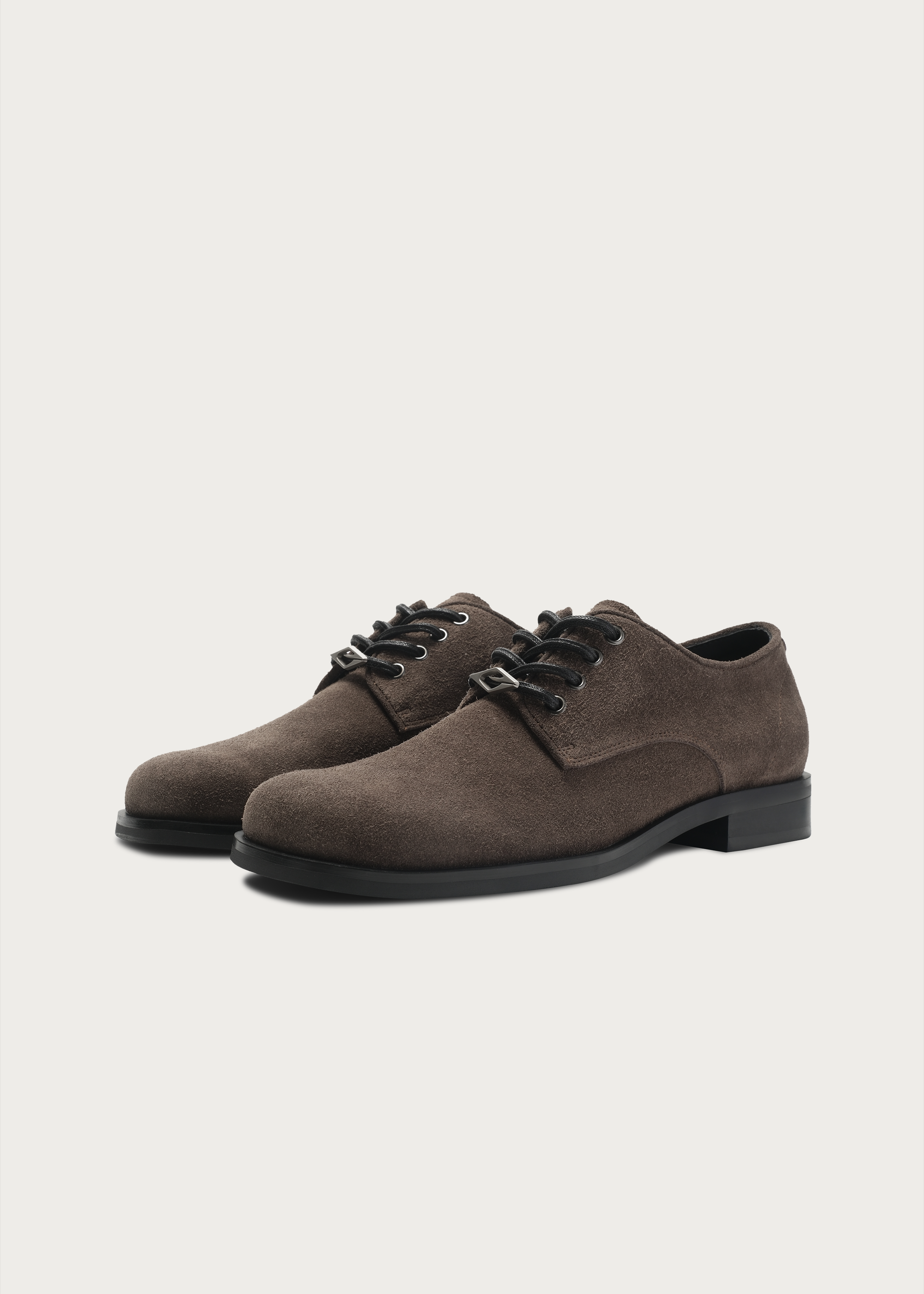 Suede Derby Shoes Brownish Gray