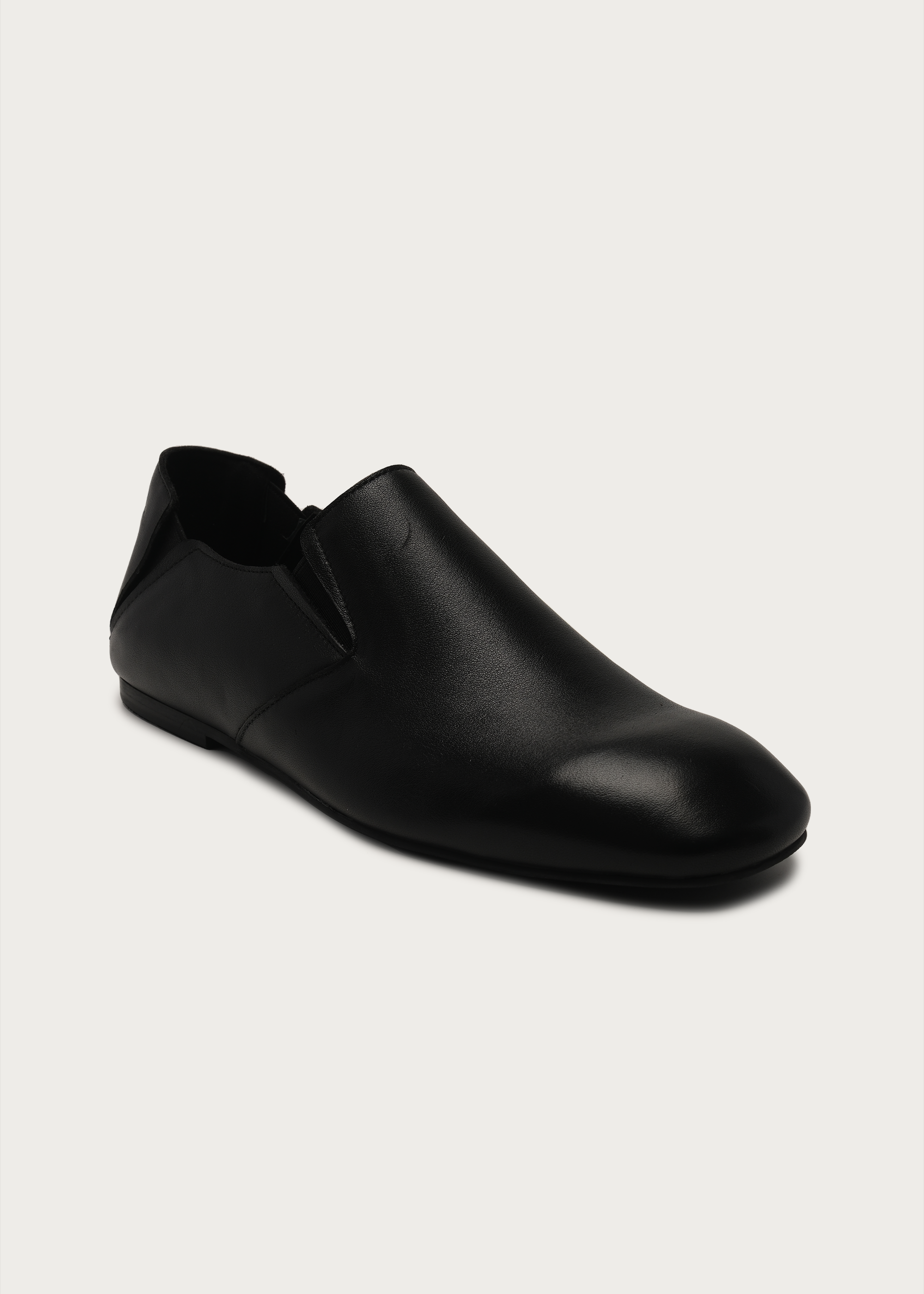 Slip-on leather loafers Black