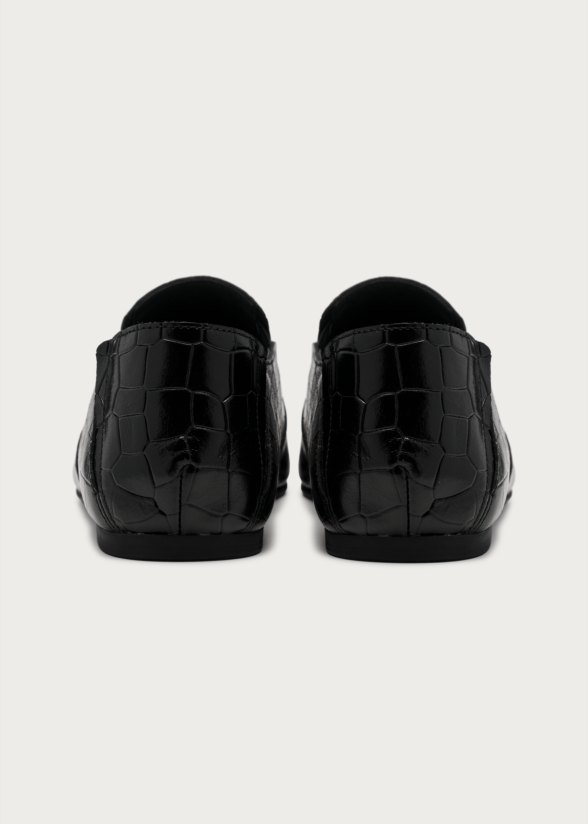Slip-on Embossed leather loafers Black