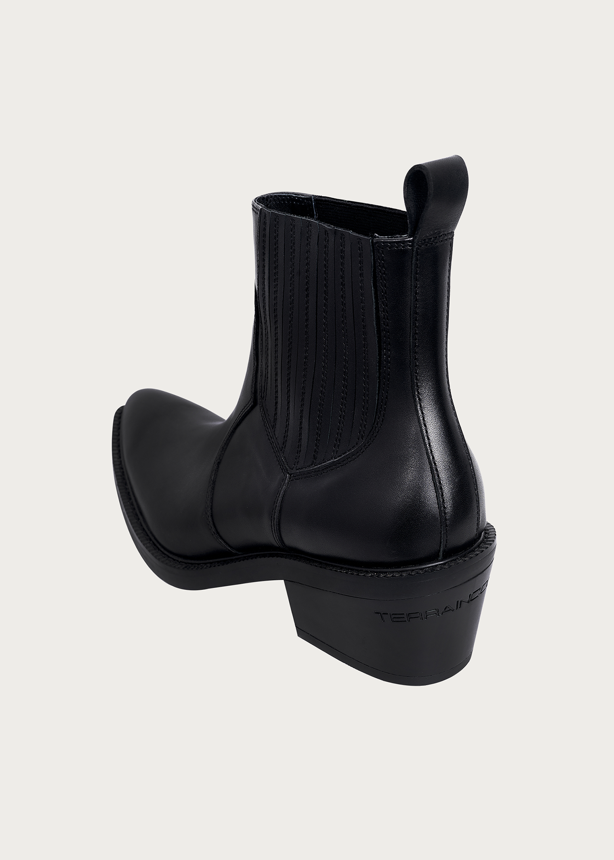 Pointed-Toe Calfskin Chelsea Boots Obsidian Black