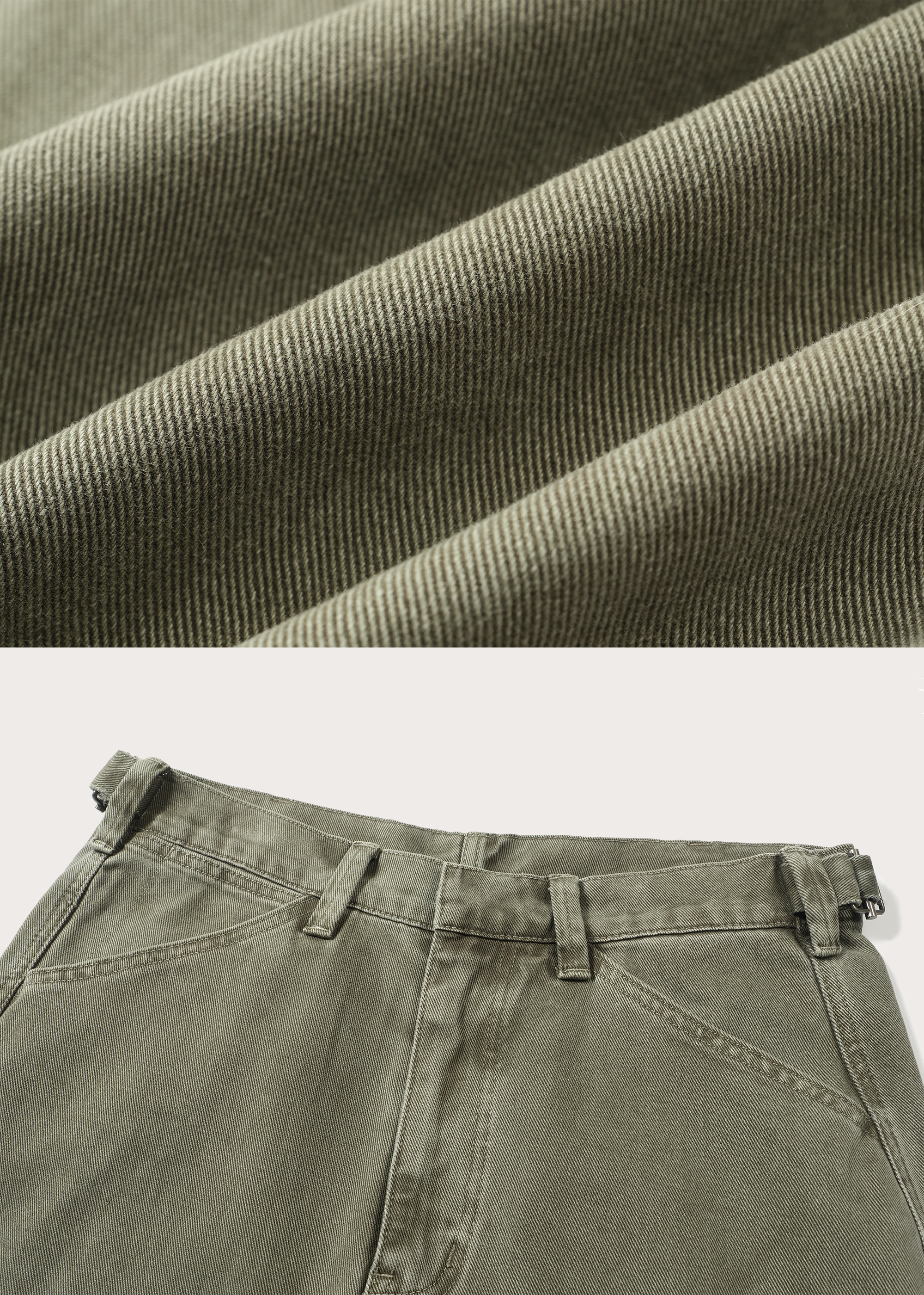 Loose-Fit Adjustable-Waistband Jeans Green