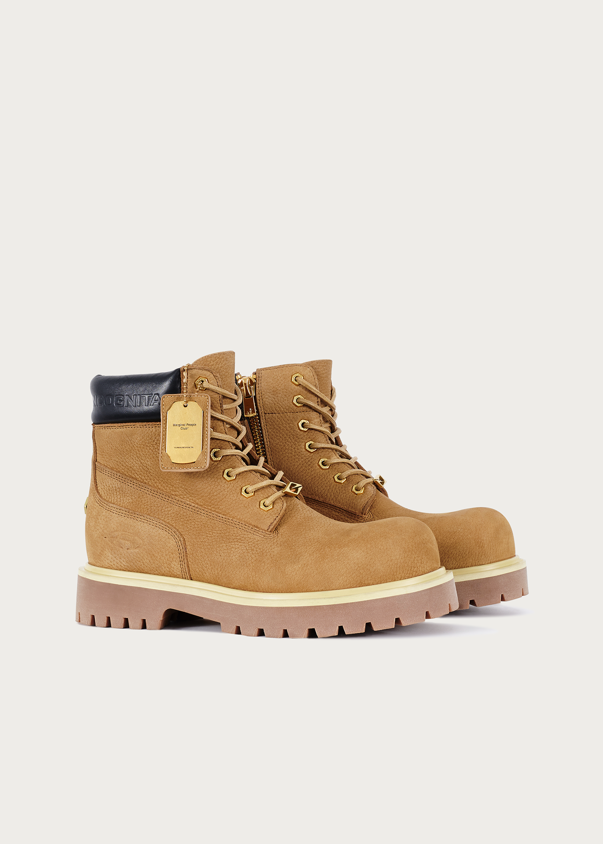 Cowhide Workwear Boots Khaki