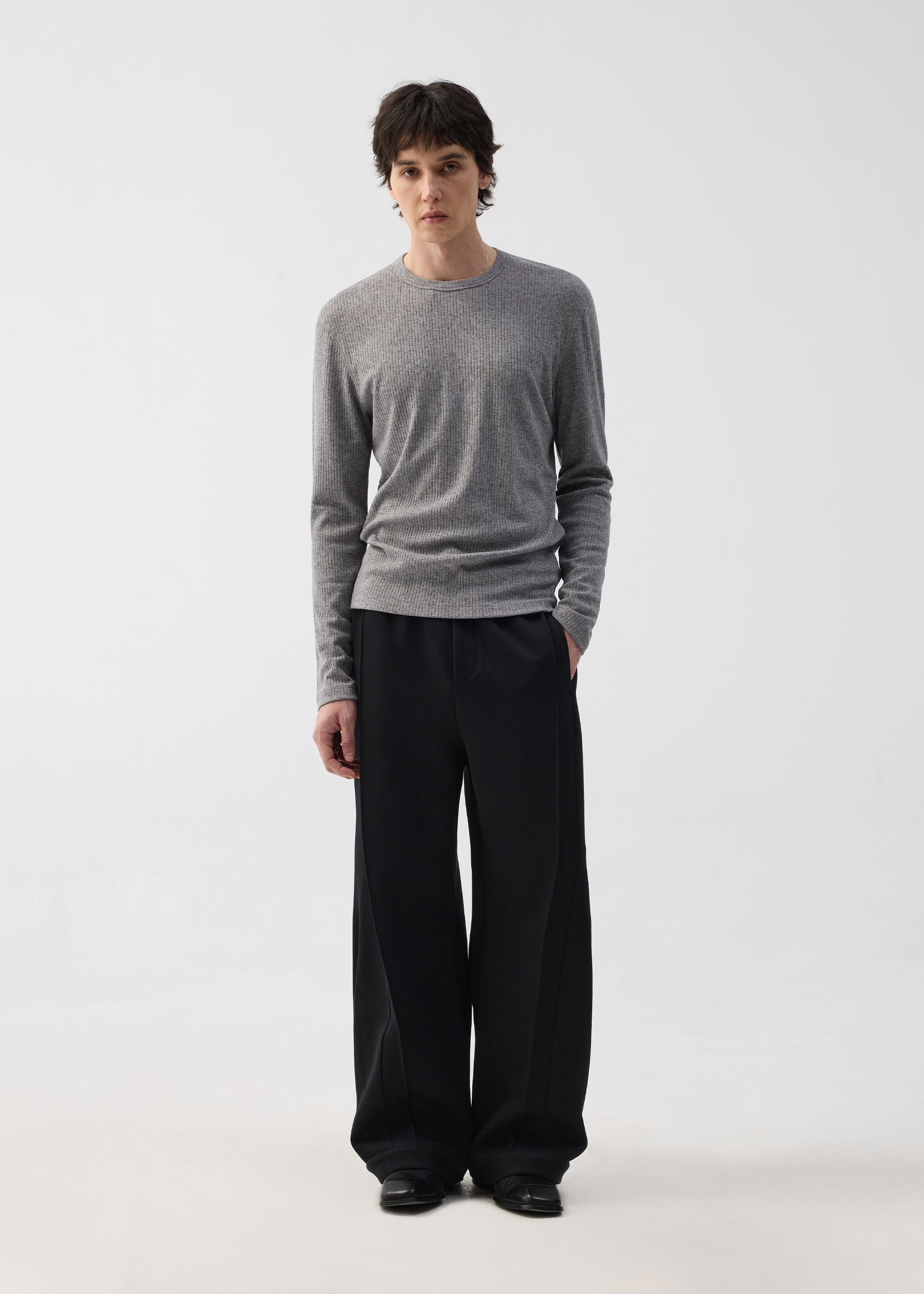 3D-Cut Casual Sweatpants Black