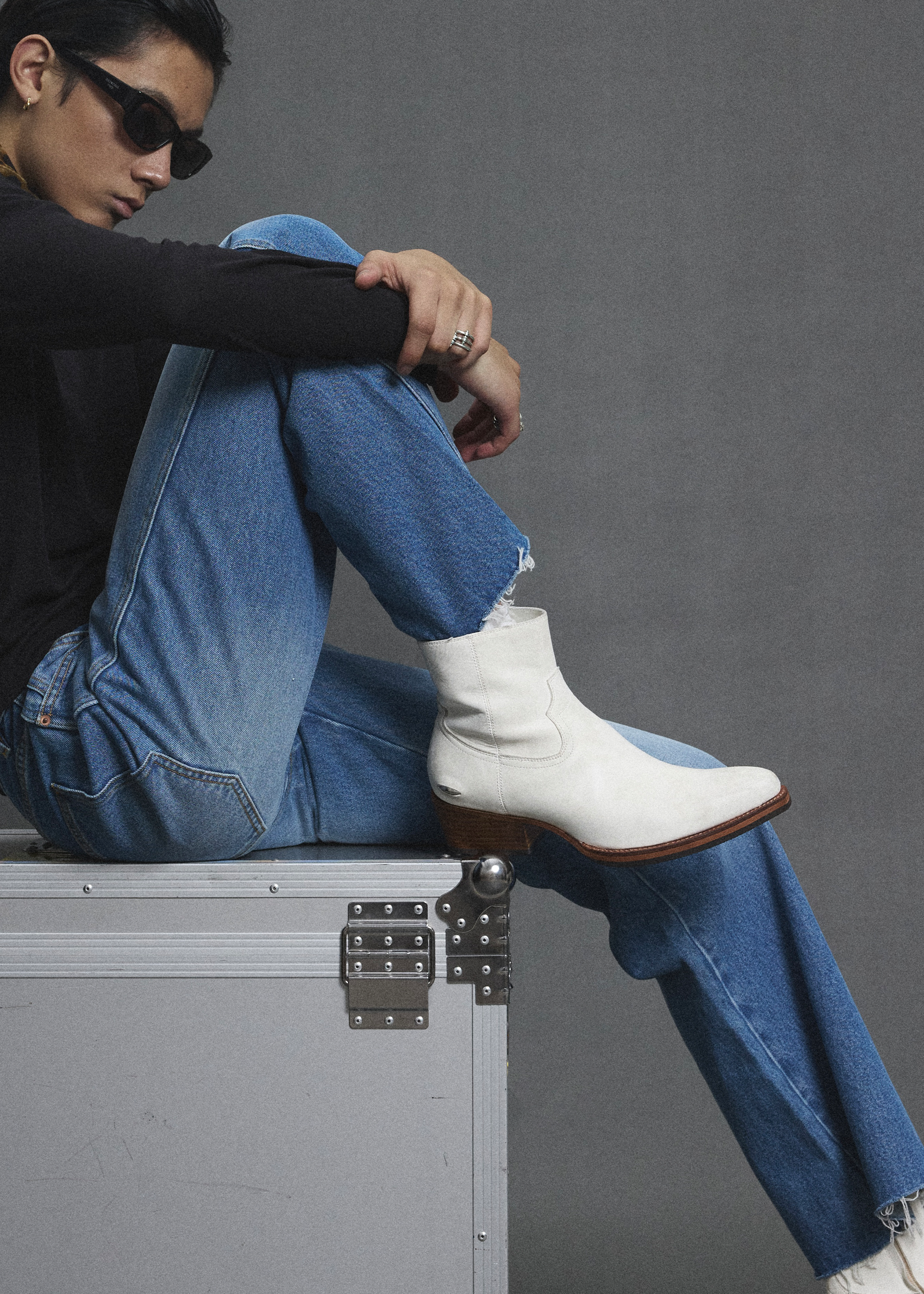 Distressed Leather Boots