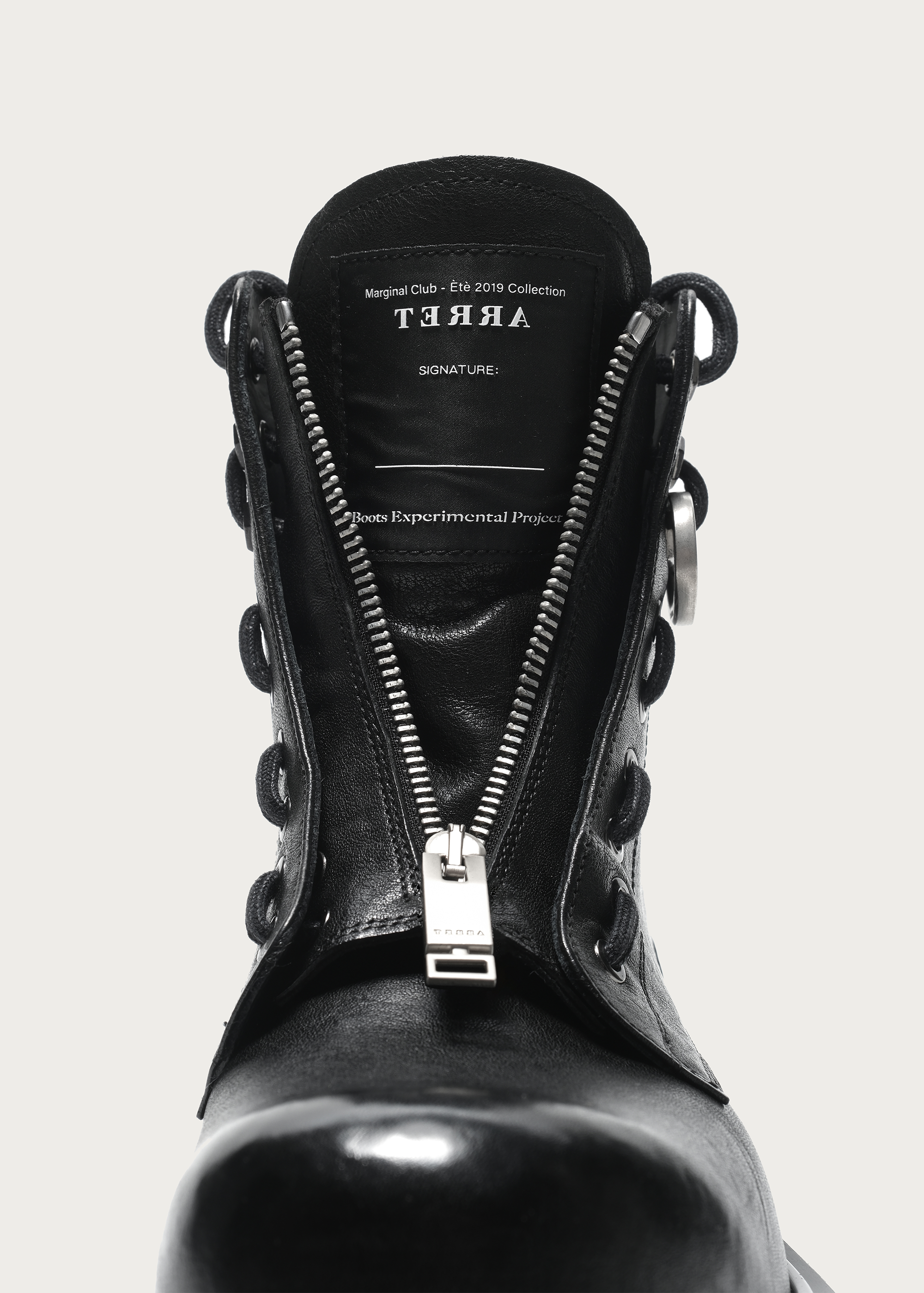 Horsehide Zipper Workwear Boots Black