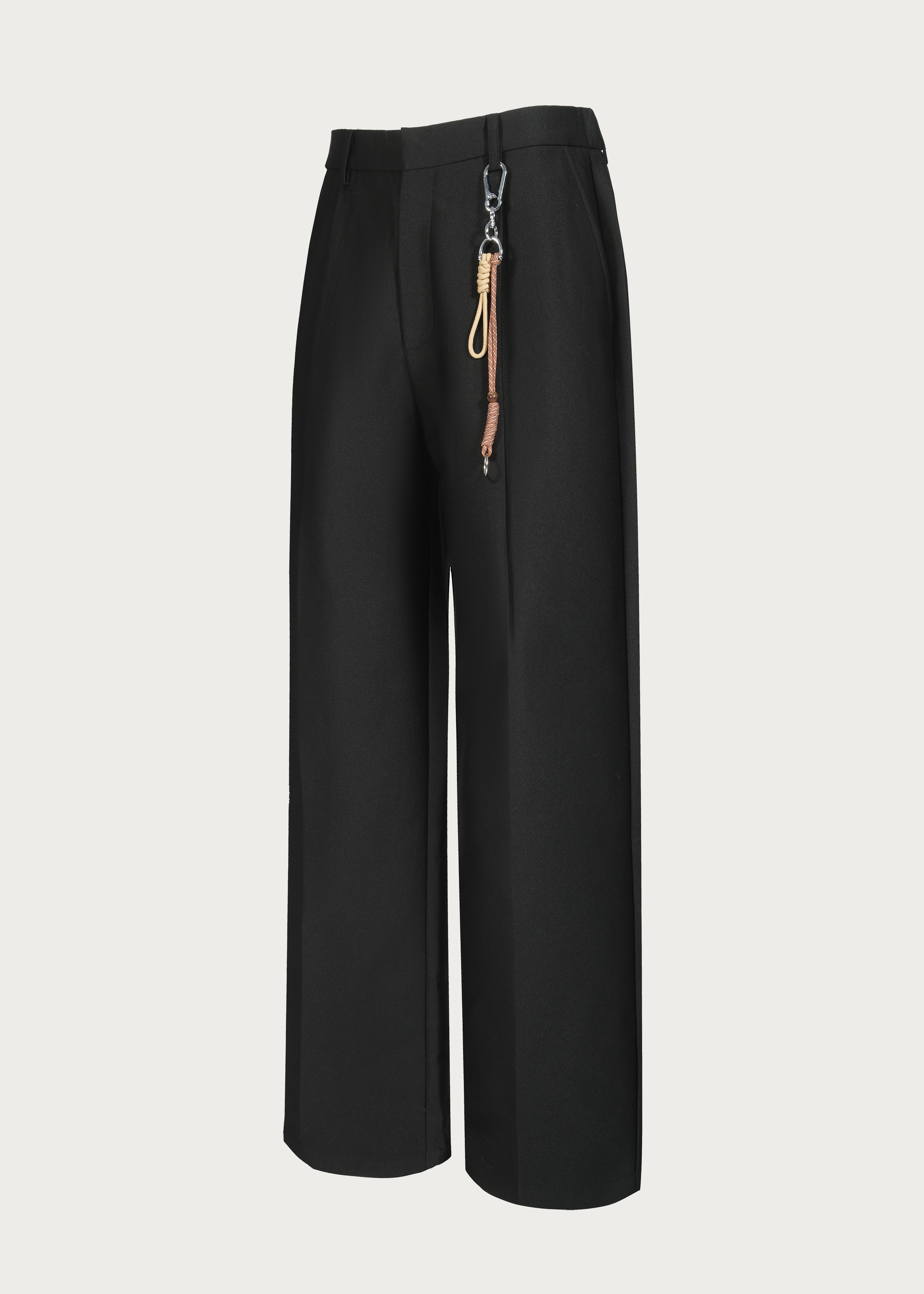 Three-Dimensional Rope-Decorated Straight-Leg Trousers