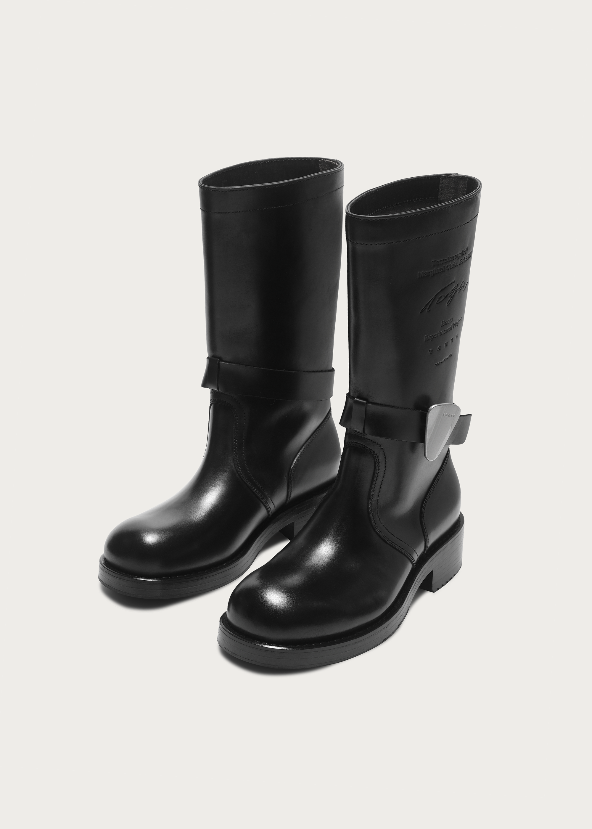 Leather Mid-Calf Boots