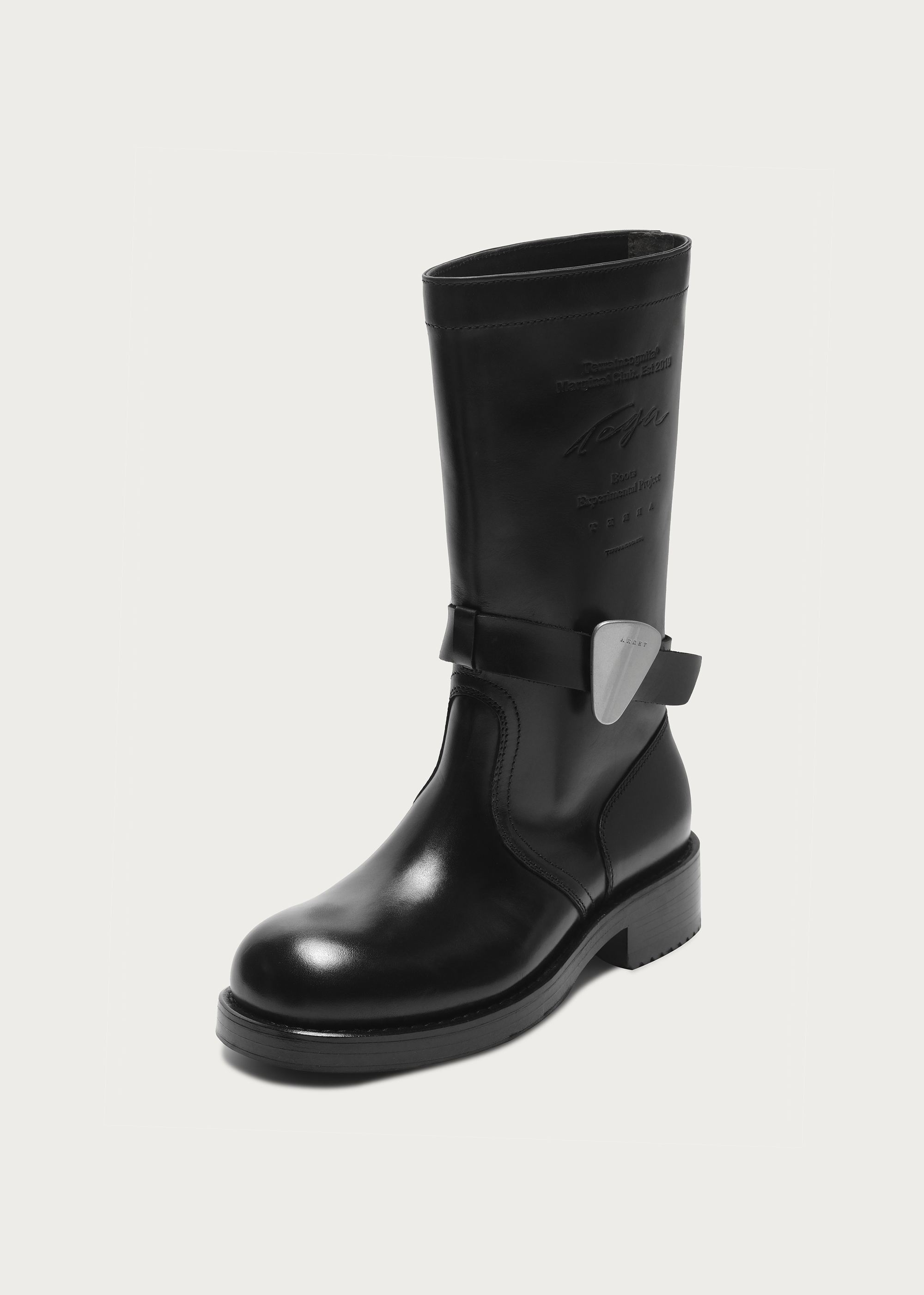 Leather Mid-Calf Boots