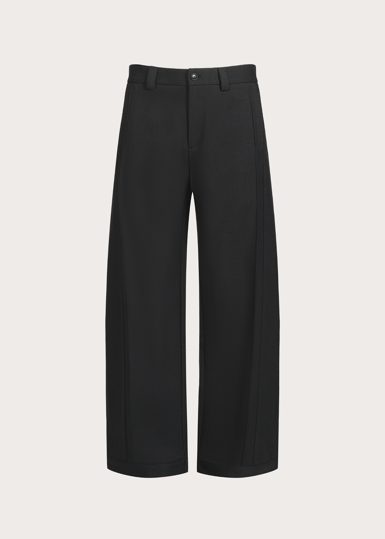 Quilted Pleated Silhouette Trousers Carbon Gray