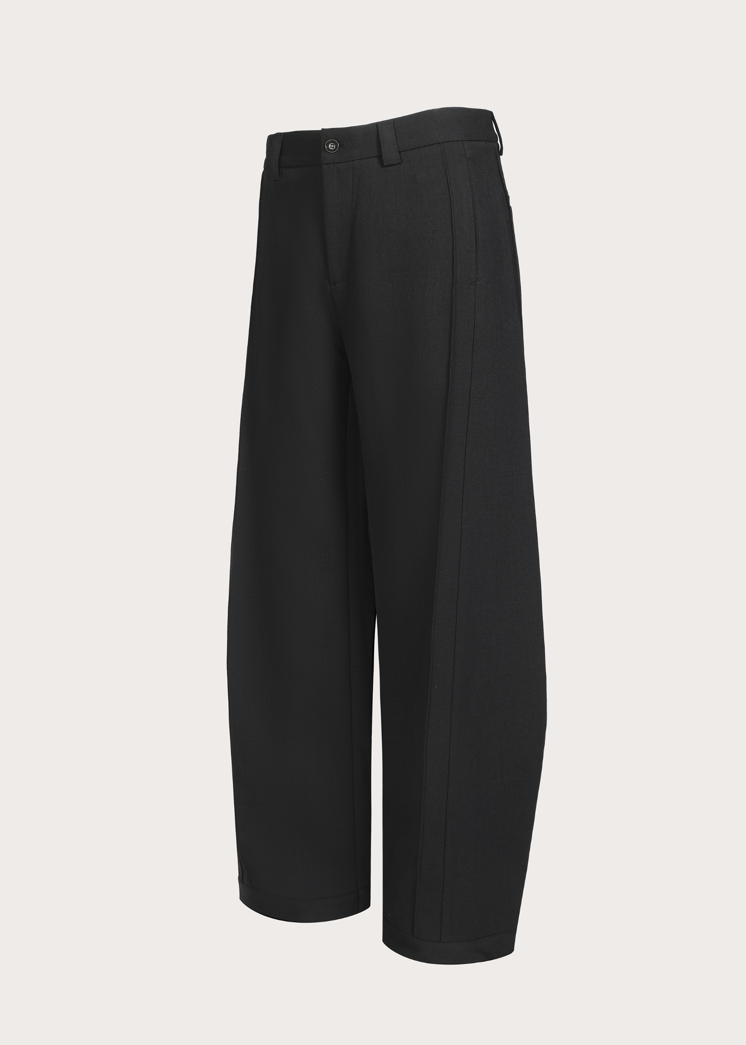Quilted Pleated Silhouette Trousers Carbon Gray