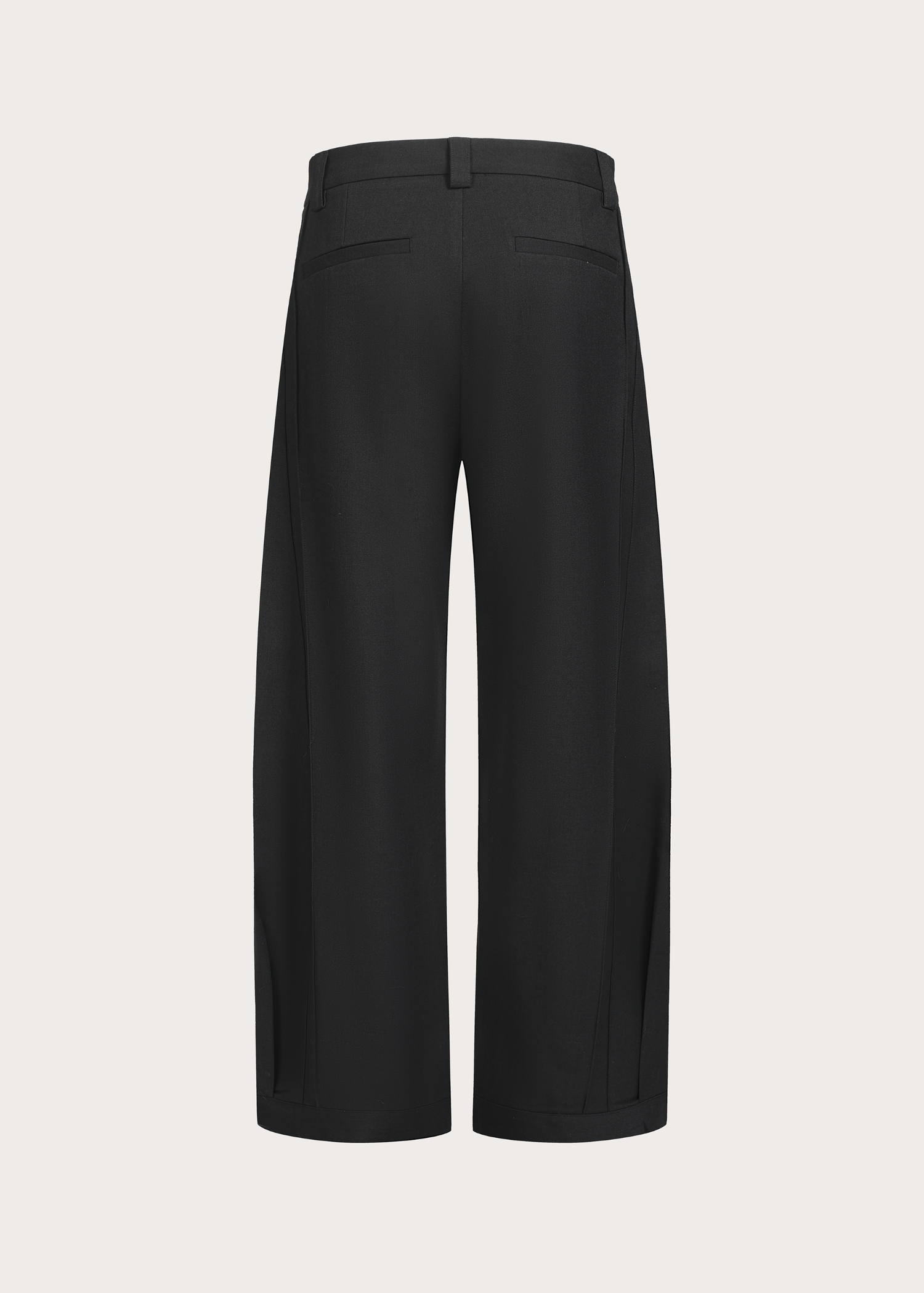 Quilted Pleated Silhouette Trousers Carbon Gray