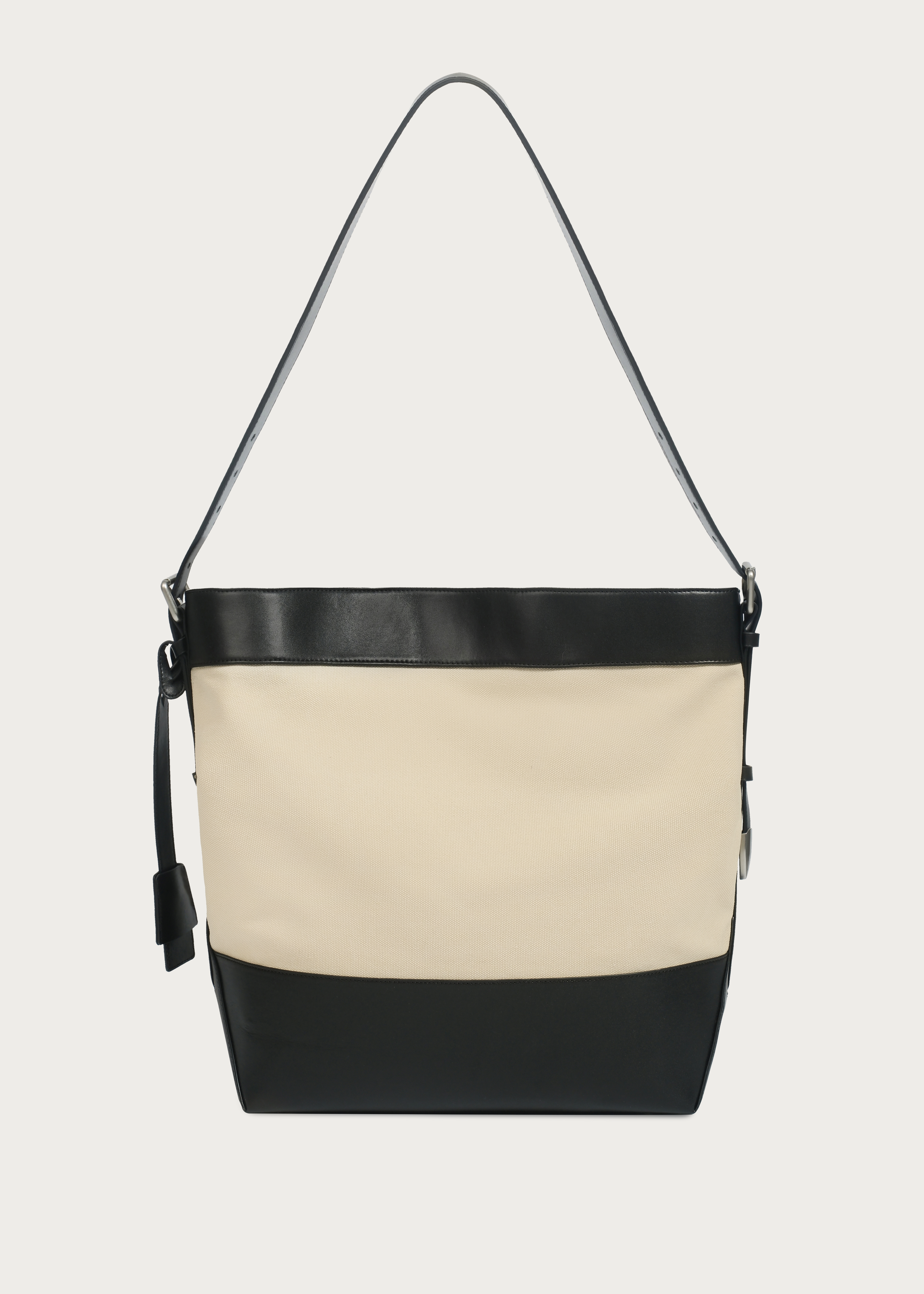 Patchwork Washed Canvas Tote Bag Light Khaki