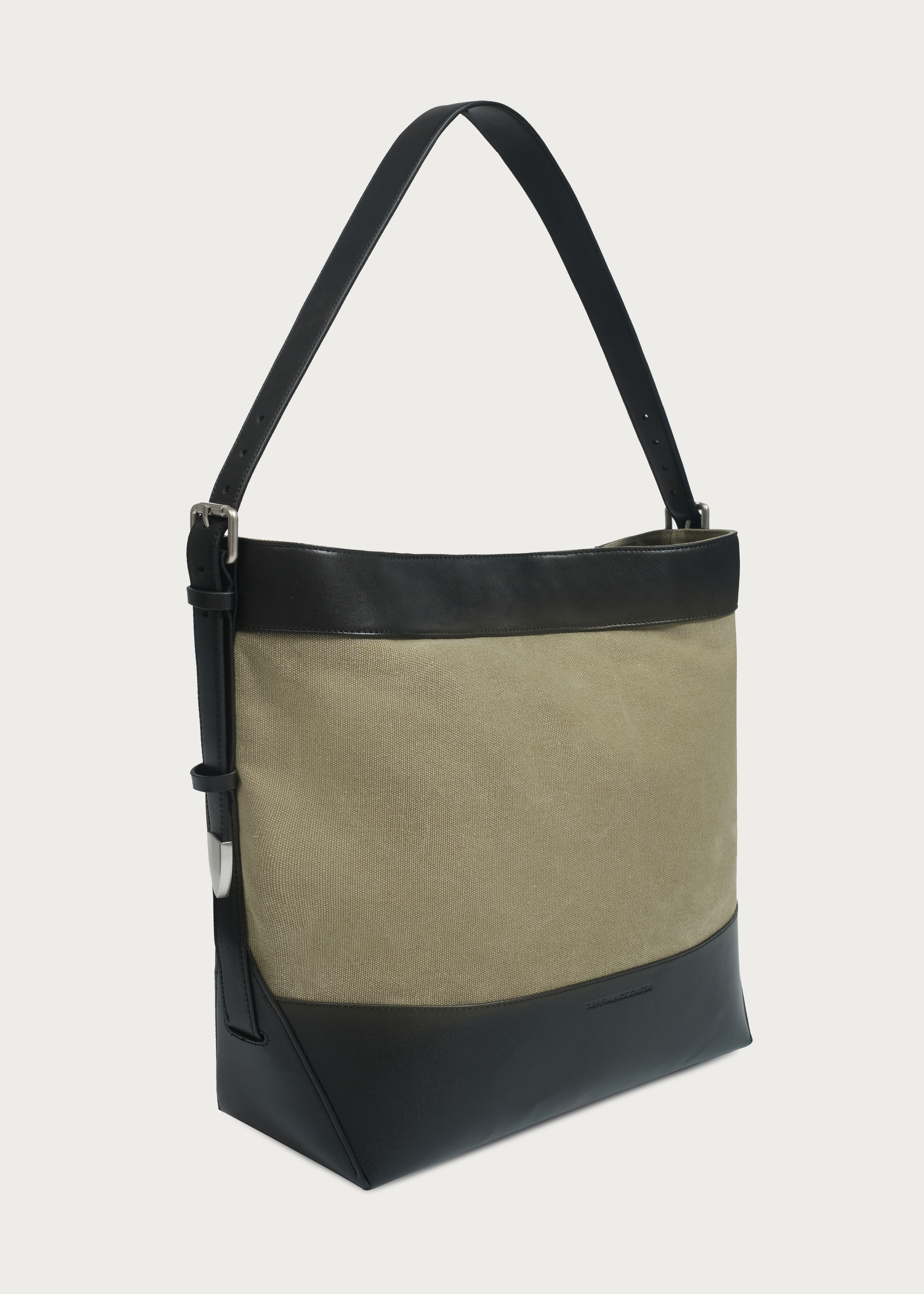 Patchwork Washed Canvas Tote Bag Moss Green