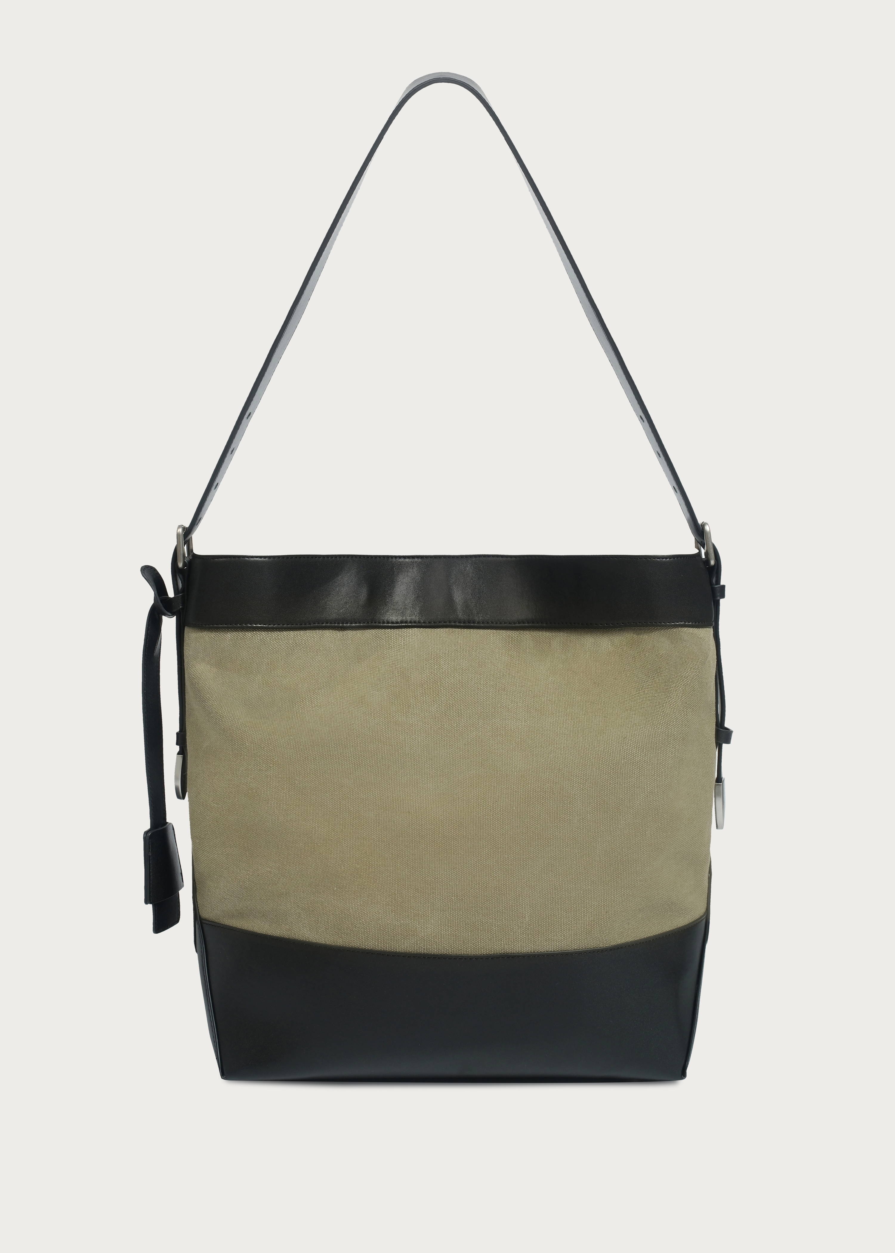 Patchwork Washed Canvas Tote Bag Moss Green