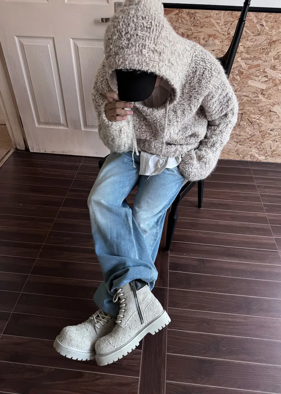 Suede Workwear Boots Cloud Gray